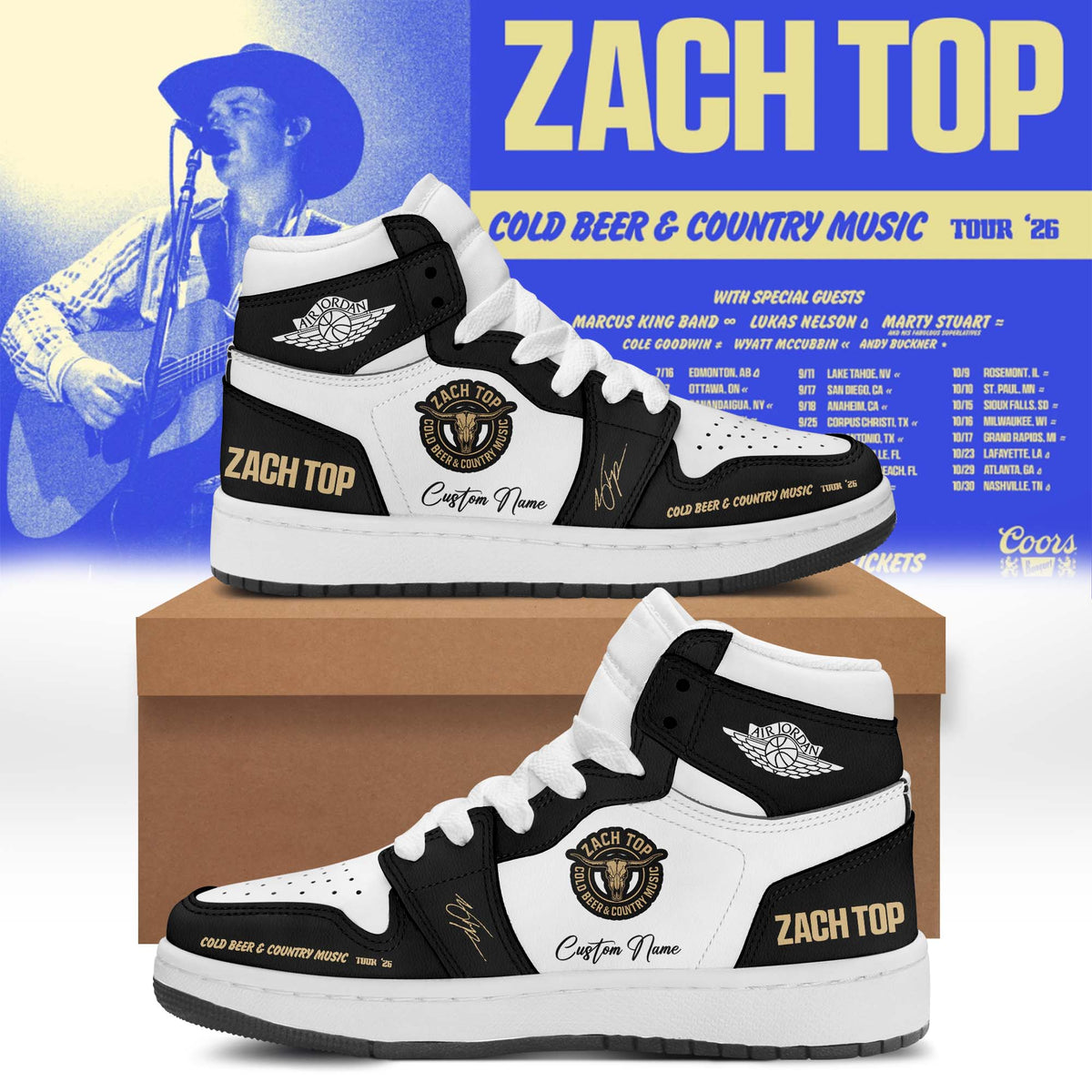 Zach Top “Cold Beer & Country Music Tour 2026” Signature Limited Edition – Shoes