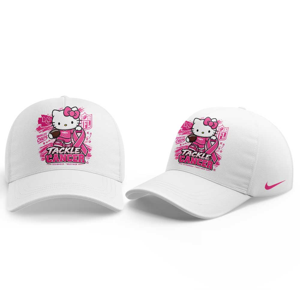 KC Chiefs Breast Cancer Awareness-Hello Kitty Tackle Cancer Together Hoodie