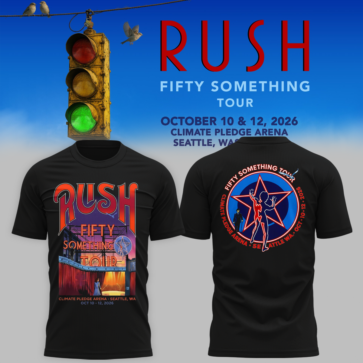 🔥 Rush “Fifty Something Tour 2026” T shirt