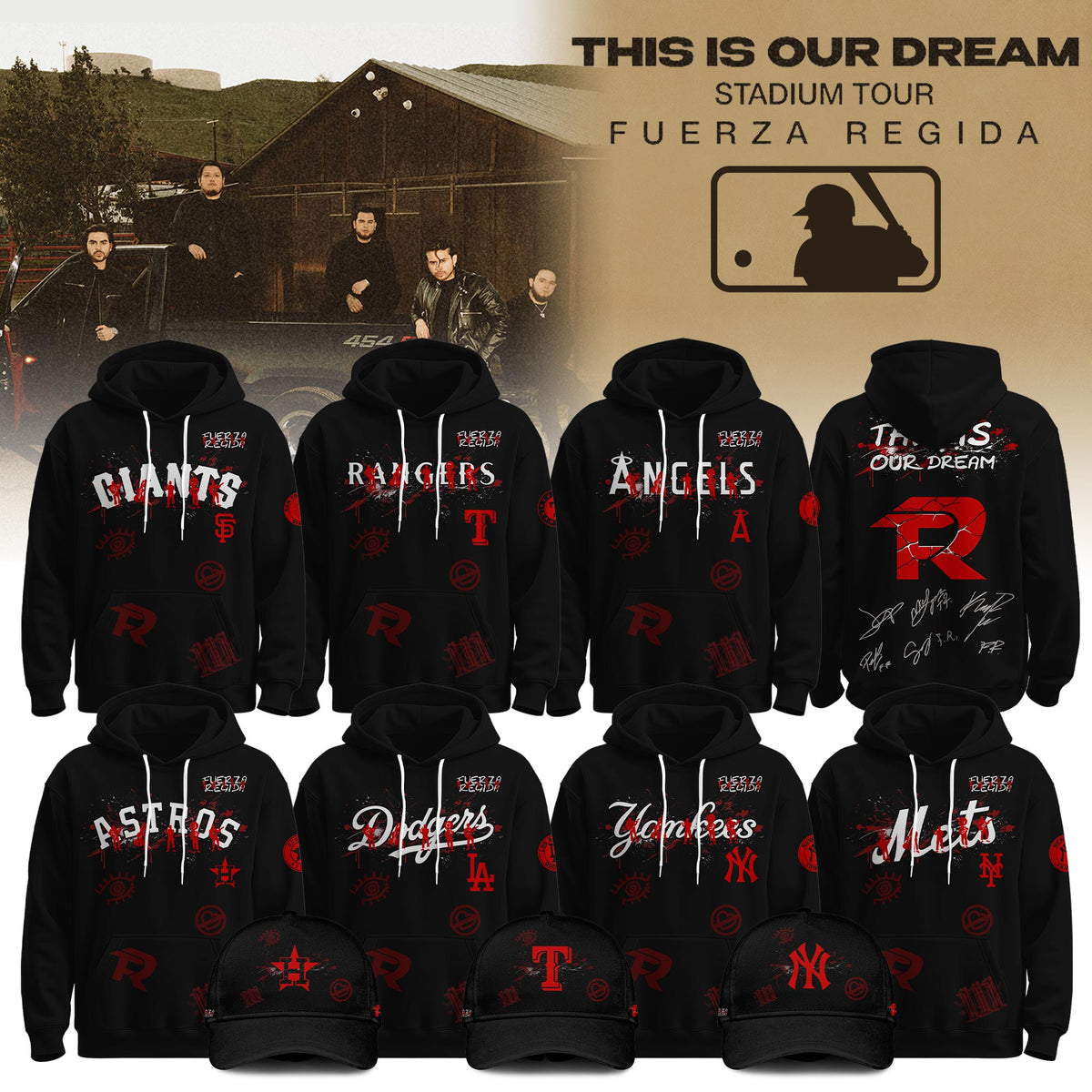 Baseball x Fuerza Regida This Is Our Dream Stadium Tour 2026 Hoodie Limited Edition