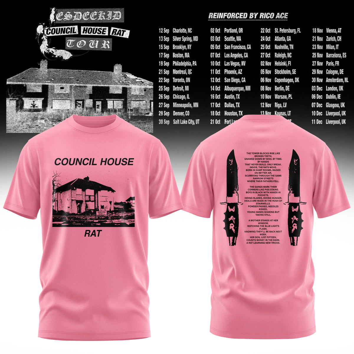 Council House Rat Tour Vintage Washed Graphic Tee