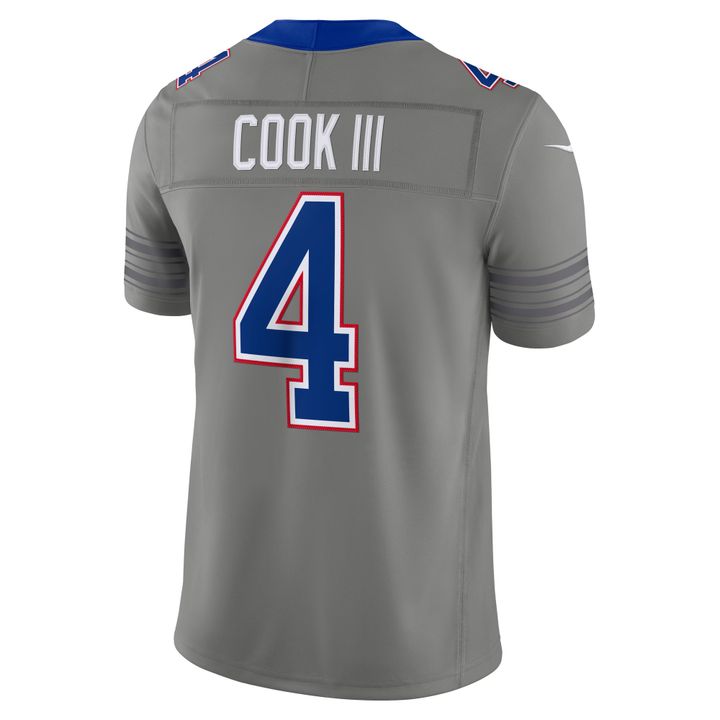 Men's James Cook III Gray Buffalo Bills Nickel City Vapor F.U.S.E. Stitched Limited Jersey