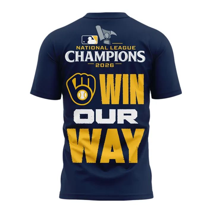 Limited Edition 2026 Milwaukee Brewers National League Champions Locker Room T-Shirt Navy
