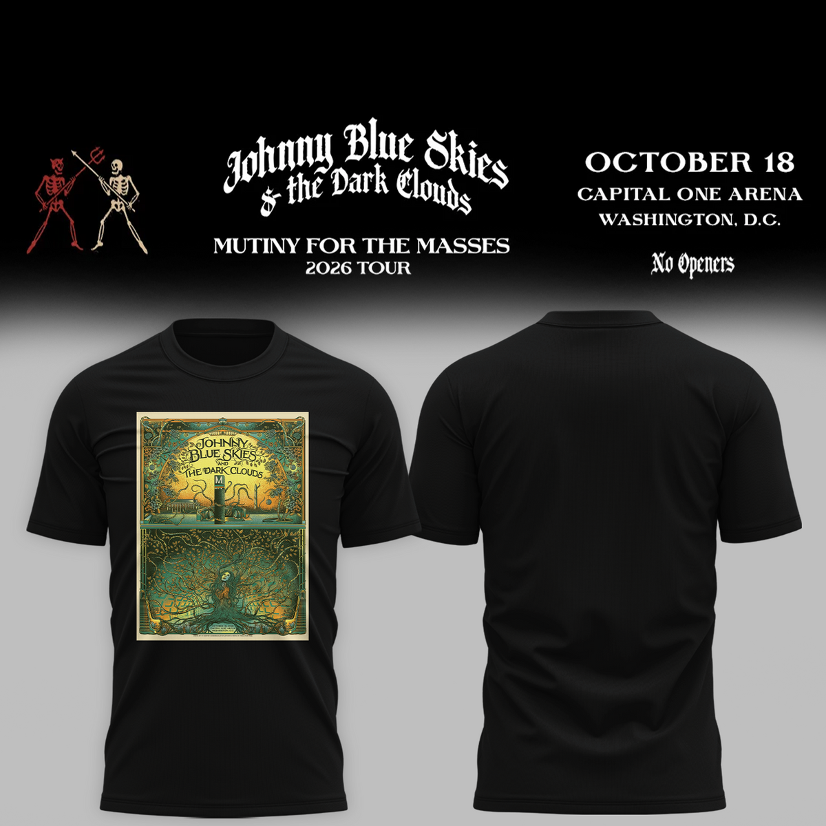 Johnny Blue Skies And The Dark Clouds Washington DC 2026 Event Poster Live At Capital One Arena October 18 2026 Shirt