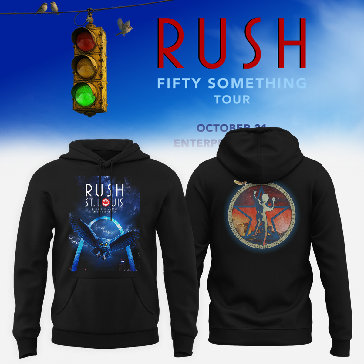 Rush St. Louis MO Event Poster 2026 Live At Enterprise Center October 21 2026 Hoodie