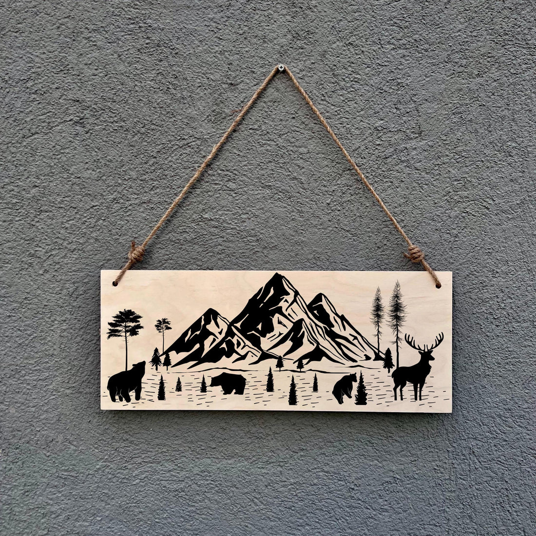 🌲 Escape into the Wild: Handcrafted Mountain & Wildlife Wooden Signs ⛰️