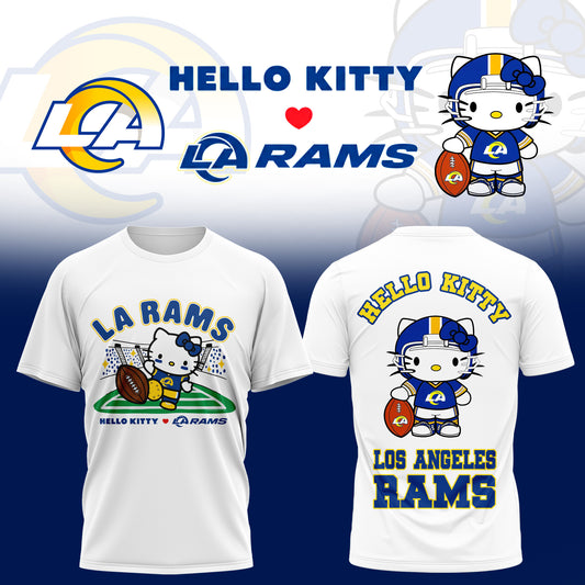 Hello Kitty ❤️ LA Rams – Cute Meets Game Day Style Tshirt