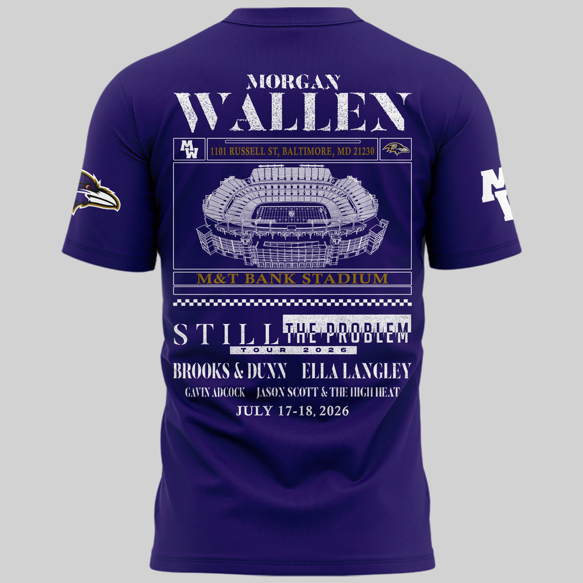 Exclusive Version Baltimore Ravens x Morgan Wallen Tshirt 2026