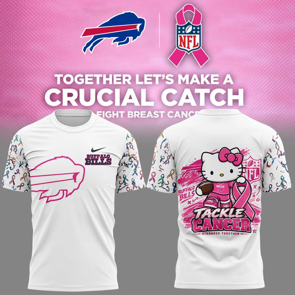 . B Bills Breast Cancer Awareness-Hello Kitty Tackle Cancer Together Shirt
