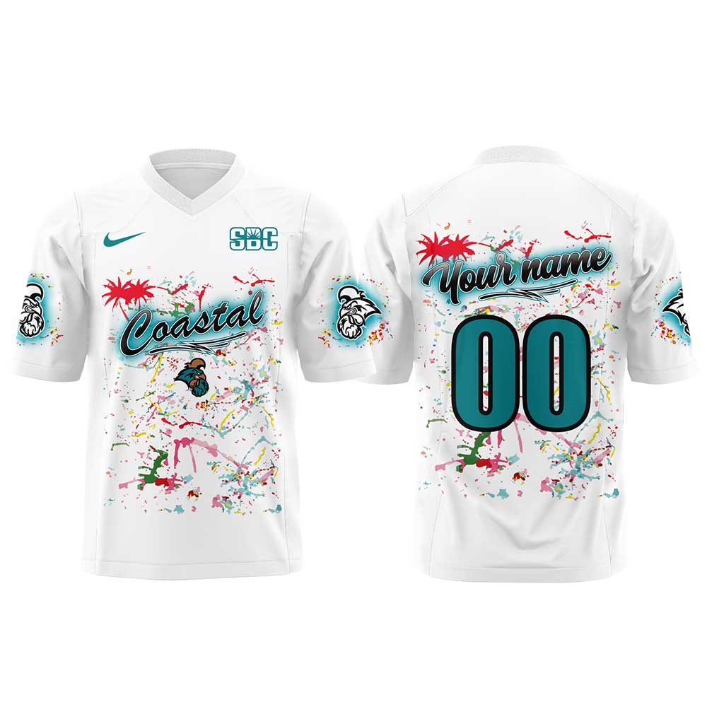 . Coastal Carolina Football Glow mode Activated Football Jersey Custom Name, Number For Fans