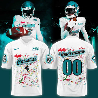 . Coastal Carolina Football Glow mode Activated Football Jersey Custom Name, Number For Fans