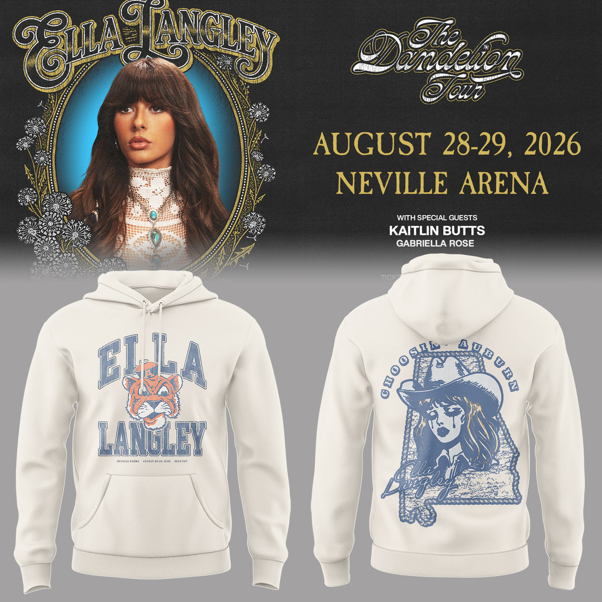 E.Langley “The Dandelion Tour” in Auburn,AL Hoodie