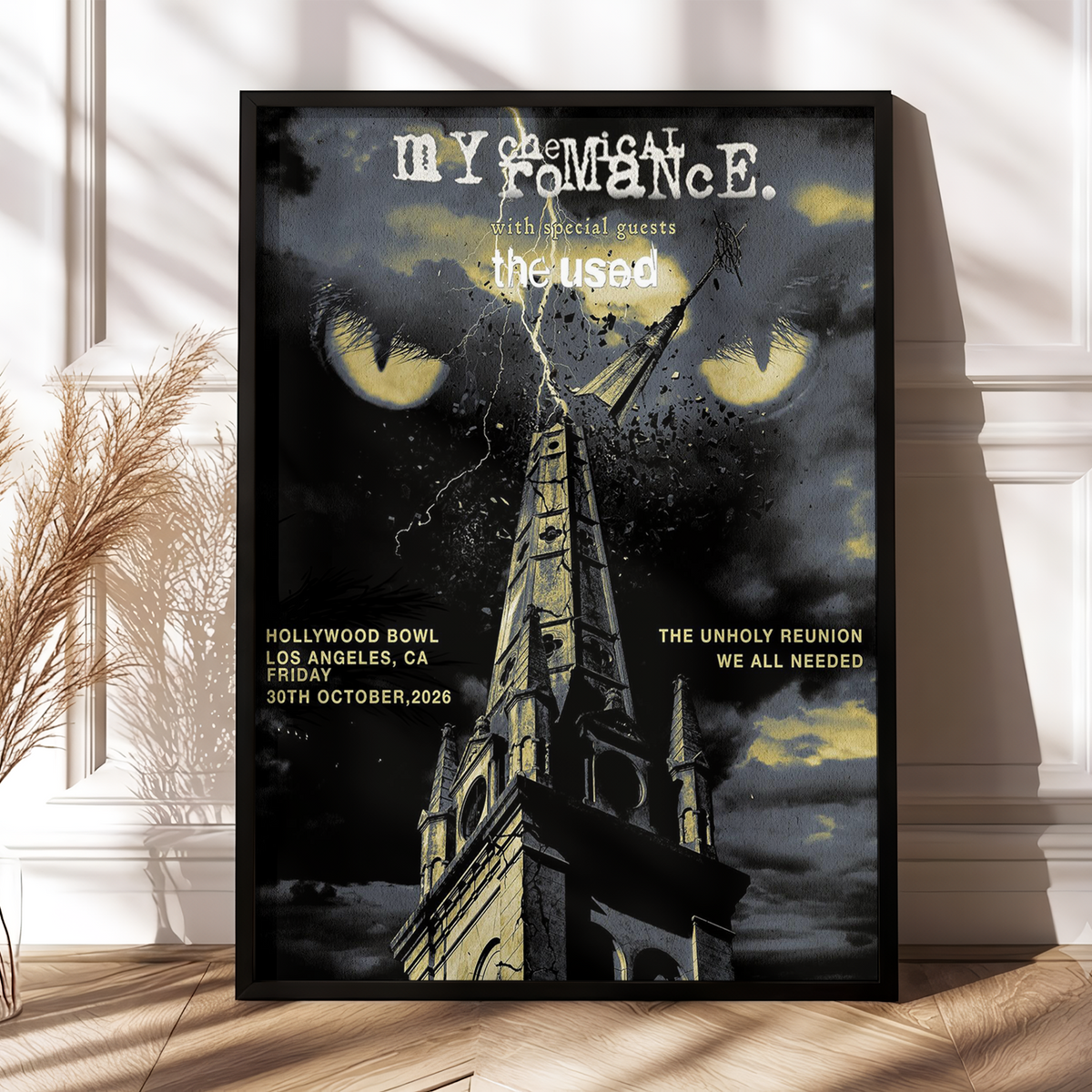 My Chemical Romance x The Used Tour 2026 Poster, MCR The Black Parade Hollywood Bowl LA Graphic Tee, Emo Rock Concert Apparel