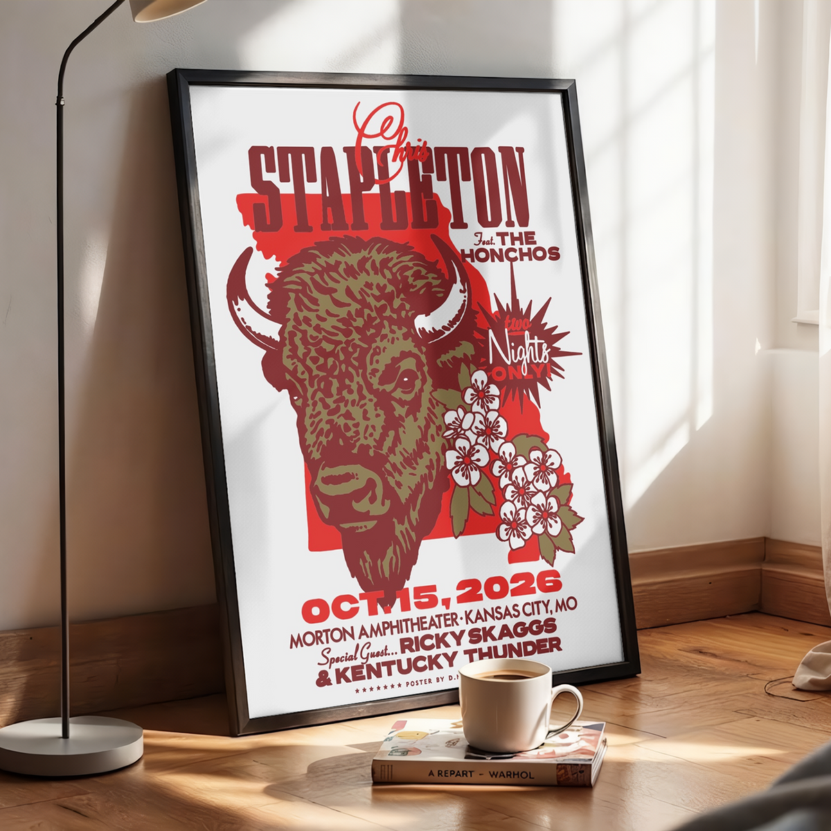 Chris Stapleton Kansas City MO 2026 Event Poster At Morton Amphitheater On October 15 2026 Home Decor Poster Canvas
