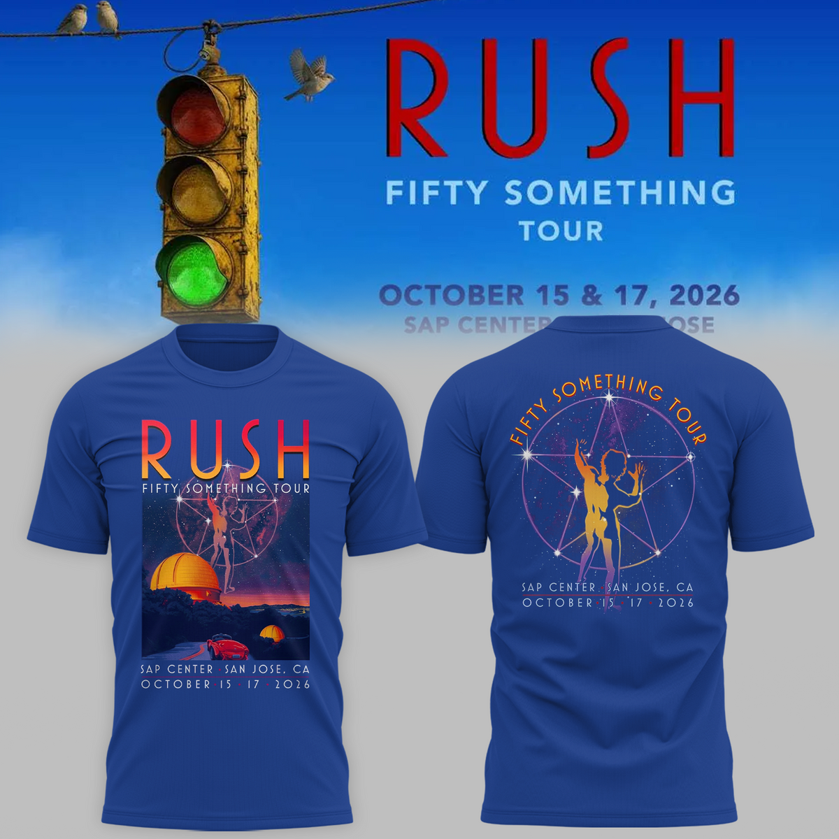 🔥 Rush “Fifty Something Tour 2026” T shirt