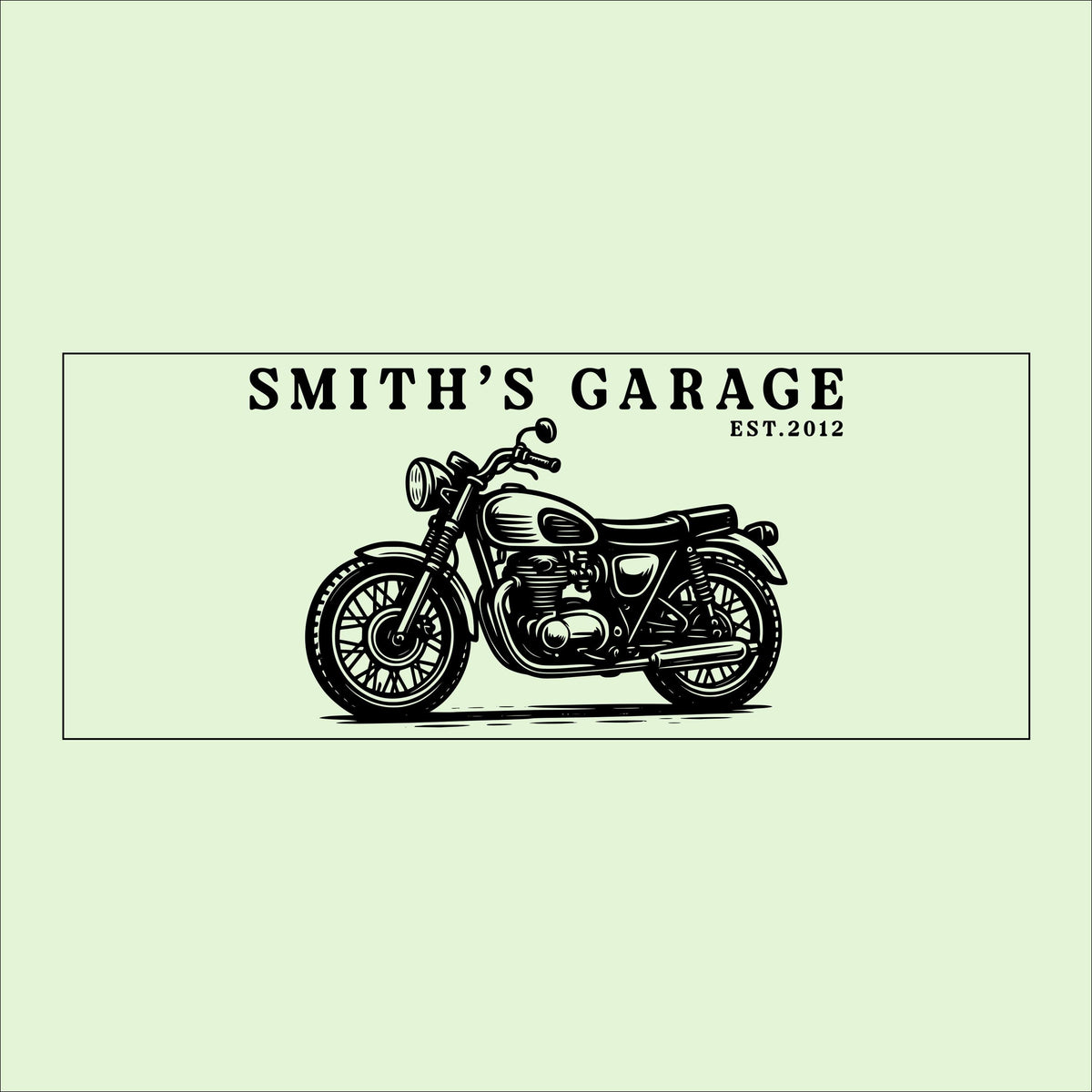 Personalized Motorcycle Garage Sign: Vintage Style Birch Wood Plaque