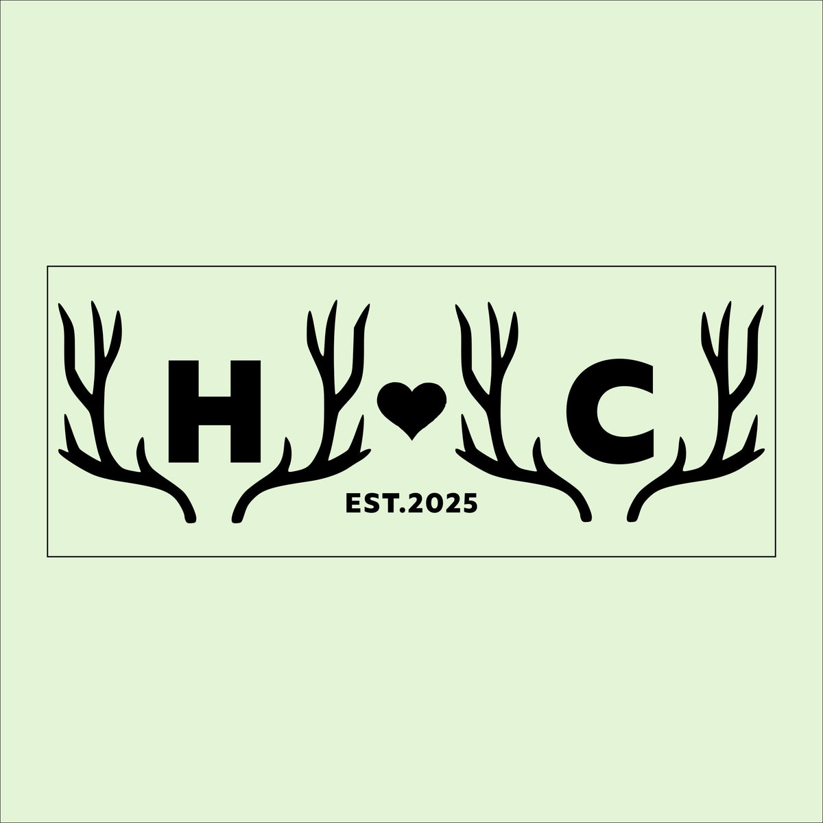 Personalized Antler Monogram Wooden Sign - Rustic Cabin Decor