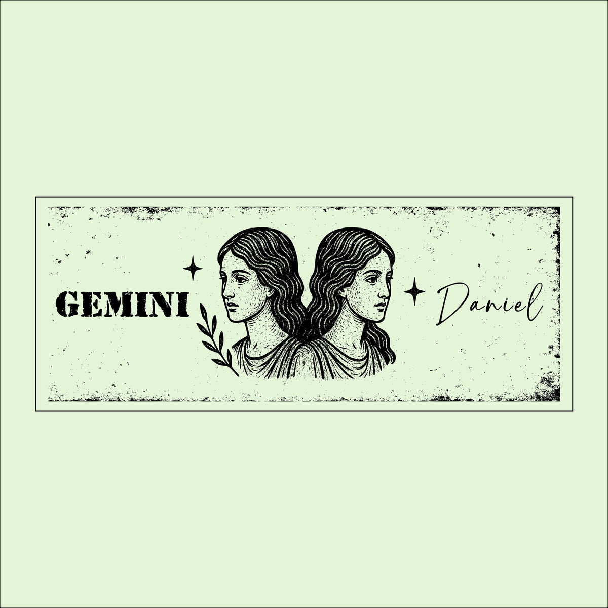 Personalized Gemini Zodiac Sign Plaque: Rustic Wood Horoscope Wall Art