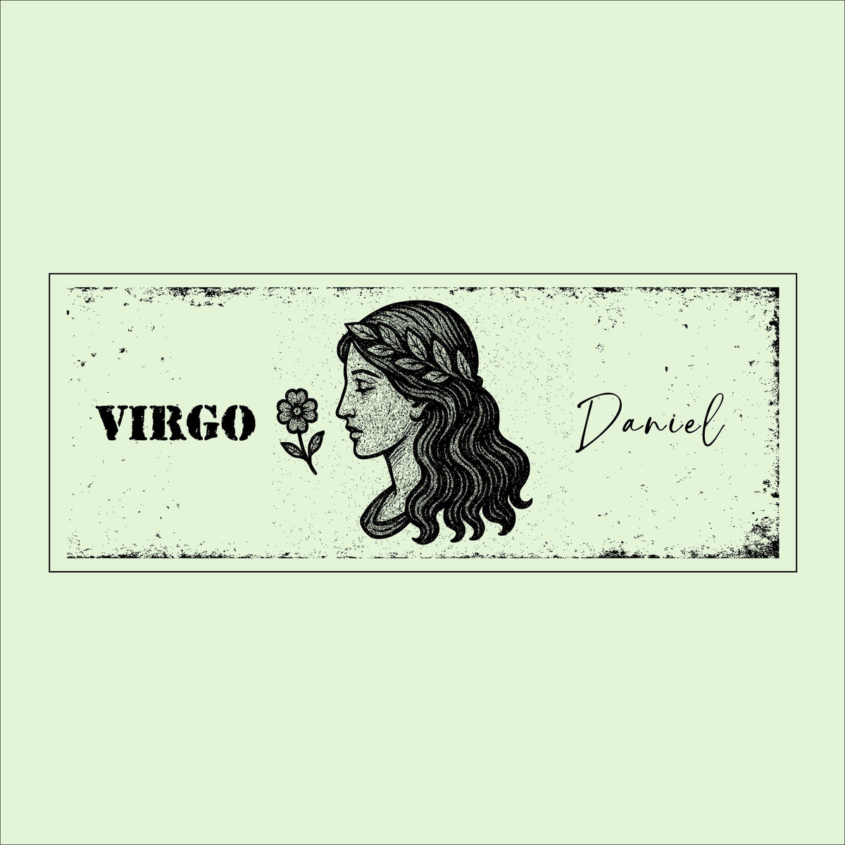 Personalized Virgo Zodiac Sign Wooden Plaque: Rustic Astrology Decor