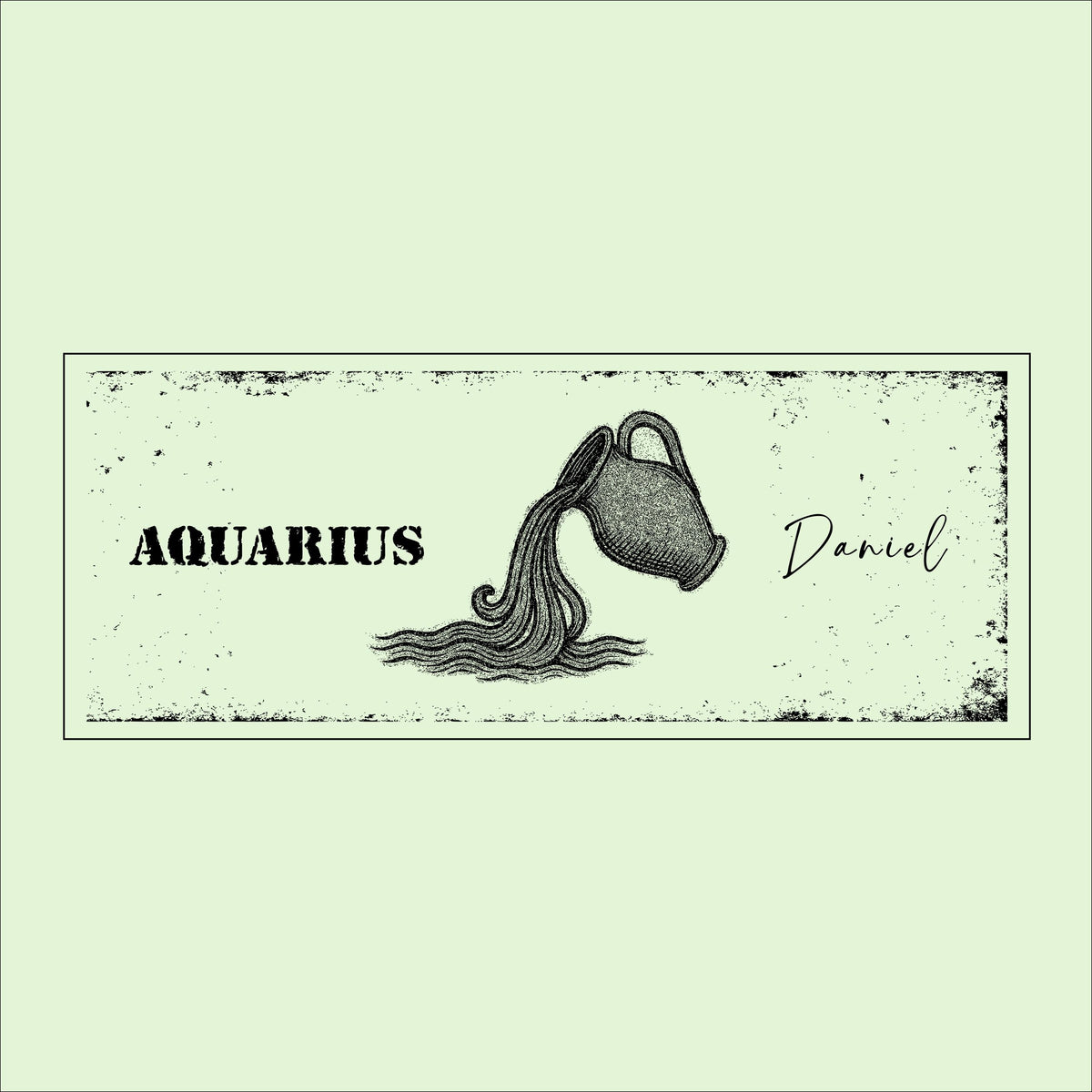 Personalized Aquarius Zodiac Sign: Rustic Wooden Astrology Wall Decor