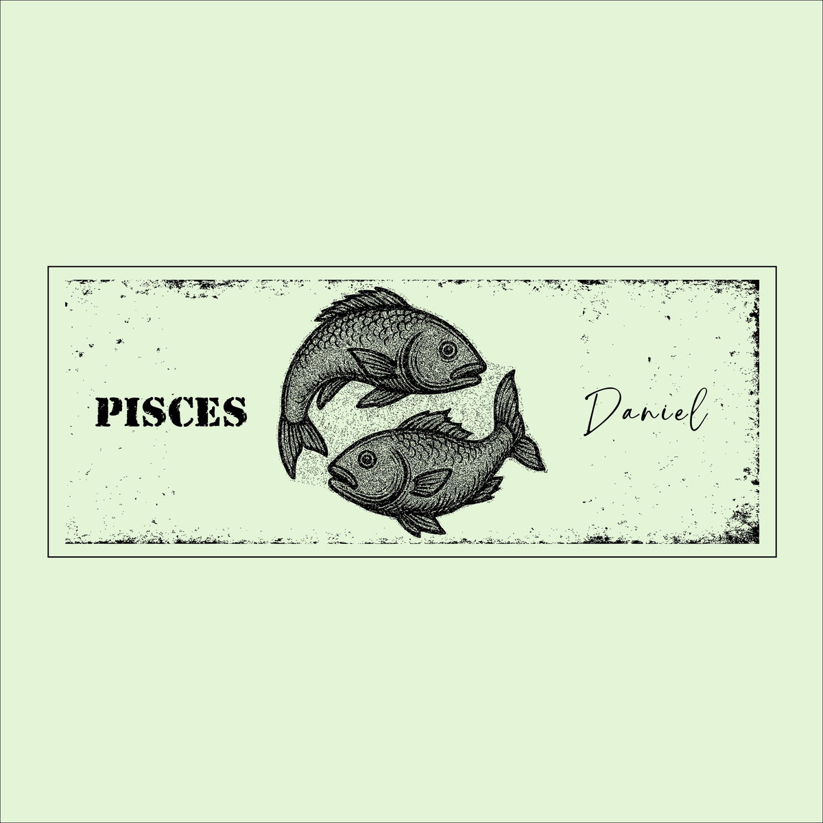 Personalized Pisces Zodiac Sign: Rustic Wood Astrology Wall Decor