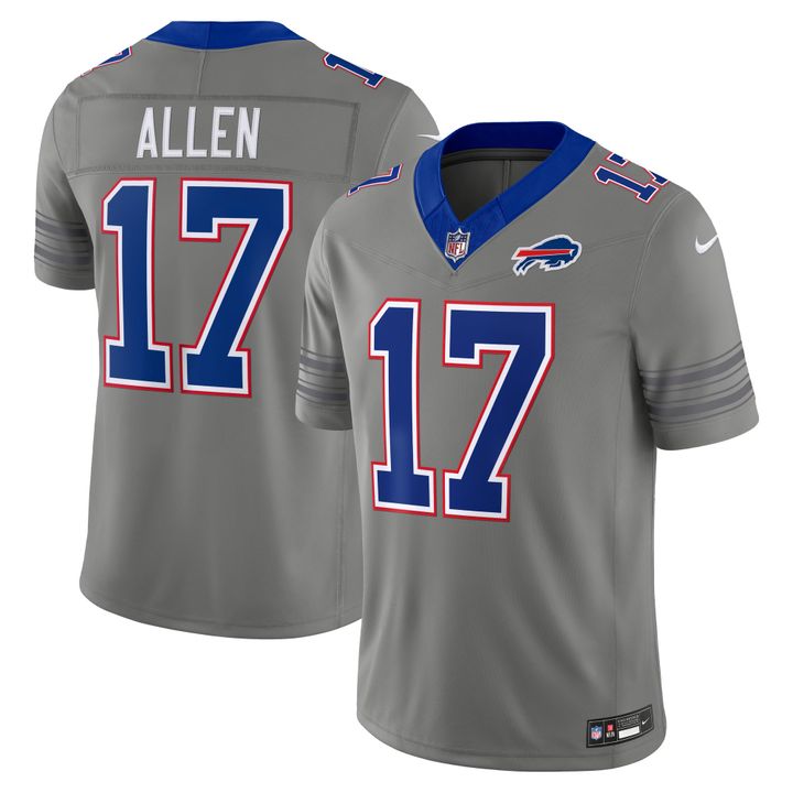 Men's Josh Allen Gray Buffalo Bills Nickel City Vapor F.U.S.E. Stitched Limited Jersey