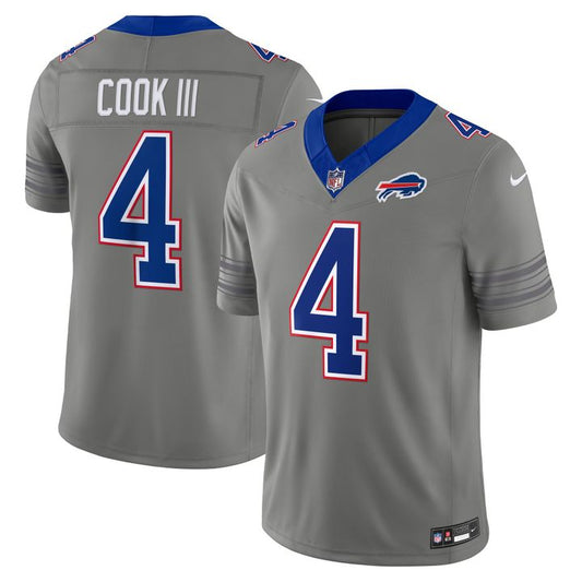 Men's James Cook III Gray Buffalo Bills Nickel City Vapor F.U.S.E. Stitched Limited Jersey