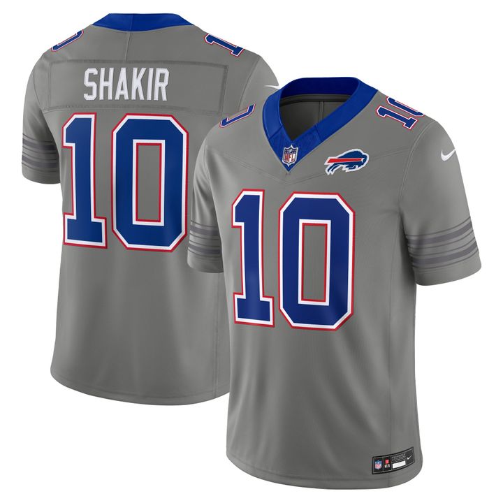 Men's Khalil Shakir Gray Buffalo Bills Nickel City Vapor F.U.S.E. Stitched Limited Jersey