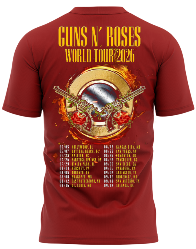 Guns N’ Roses World Tour 2026 x MetLife Stadium August 12, 2026 Black Tee