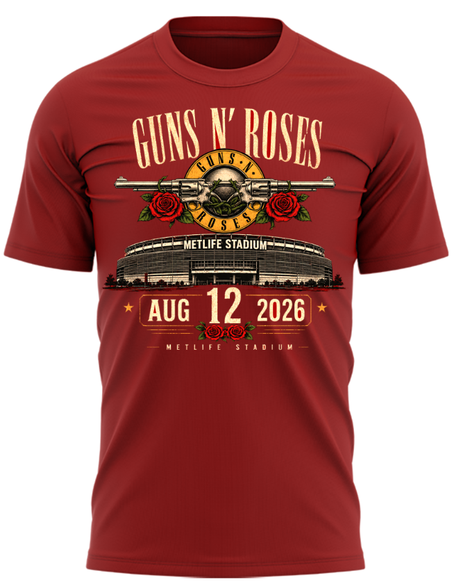 Guns N’ Roses World Tour 2026 x MetLife Stadium August 12, 2026 Black Tee