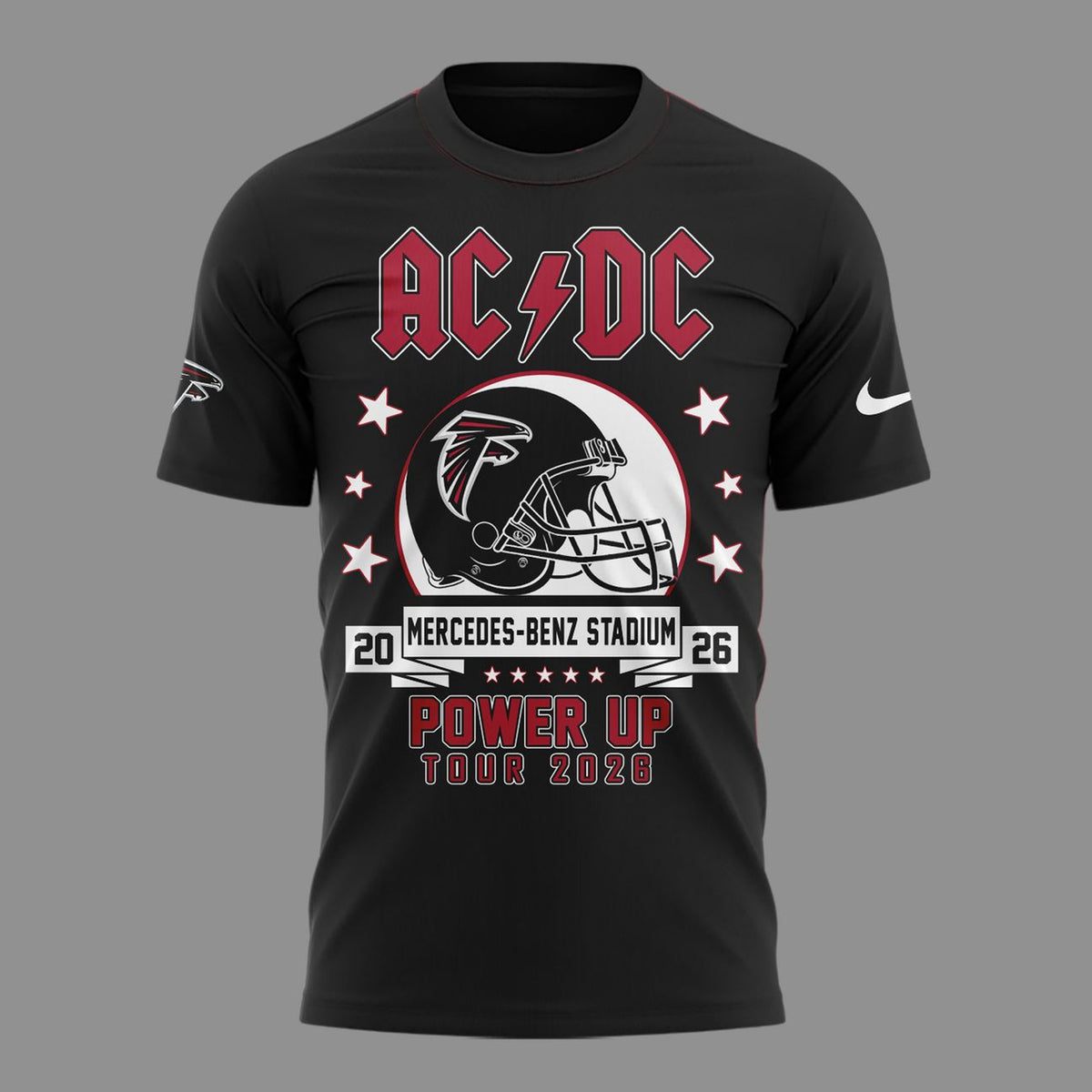 01. Black Shirt AC/DC x Atlanta Falcons - Power Up Tour 2026 T-Shirt