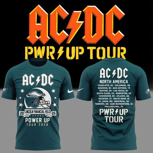 Limited Edition AC/DC x Philadelphia Eagles - POWER UP TOUR 2026 T-Shirt