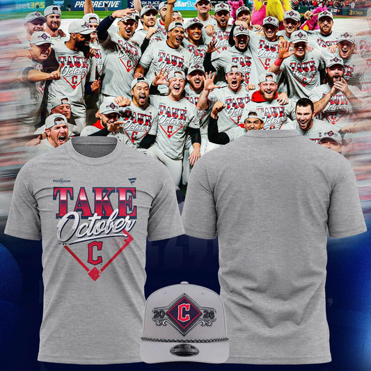 (Adult & Kids) Cleveland Guardians 2026 Postseason Locker Room T-Shirt - Take October Graphic Tee