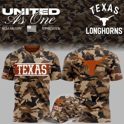 Camo Texas Longhorns 2026 Military Appreciation Sideline Dri-FIT T-shirt