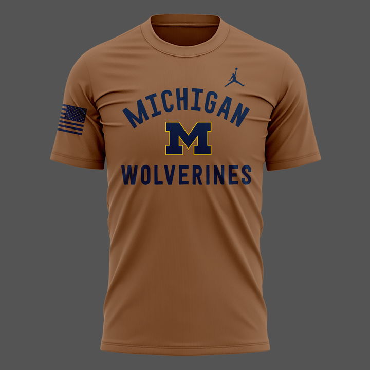 Michigan Wolverines Jordan 2026 Military Appreciation Sideline Dri-FIT T-shirt