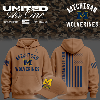 Michigan Wolverines Jordan 2026 Military Appreciation Sideline Dri-FIT Hoodie