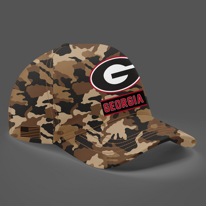 Camo Georgia Bulldogs 2026 Military Appreciation Sideline Dri-FIT 3d Quarter Zipper Hoodie