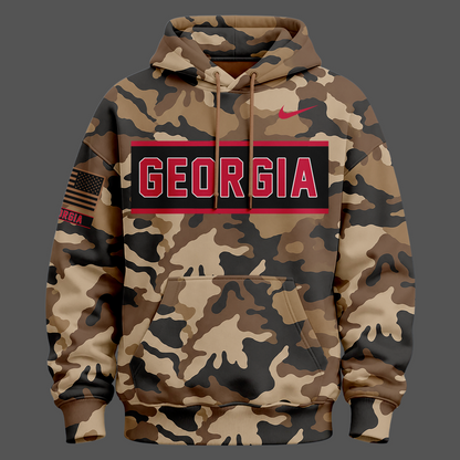 Camo Georgia Bulldogs 2026 Military Appreciation Sideline Dri-FIT Hoodie
