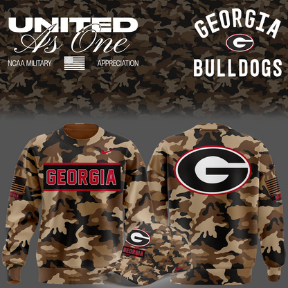 Camo Georgia Bulldogs 2026 Military Appreciation Sideline Dri-FIT SWEATSHIRT