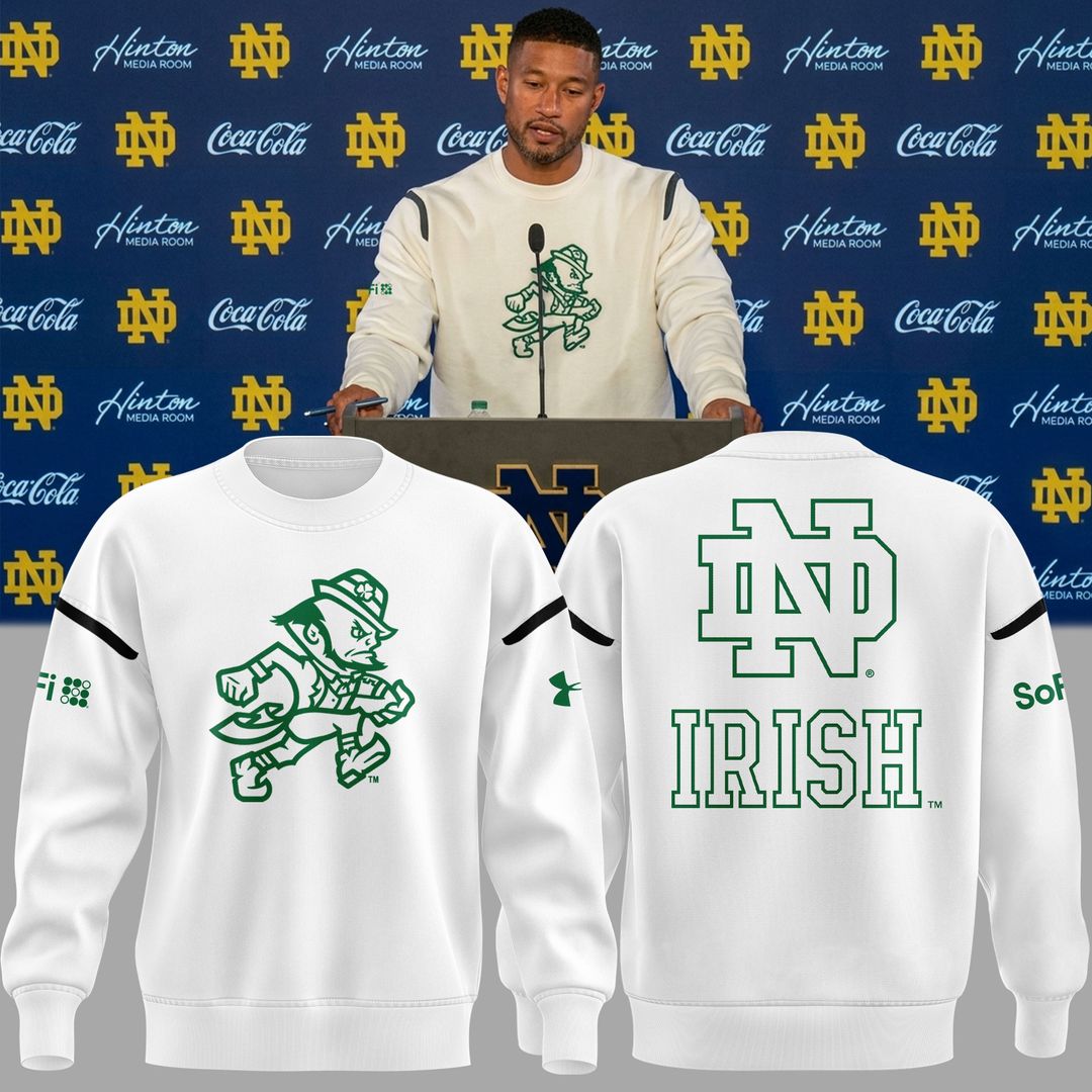 White Sweatshirt Notre Dame Football - Go Irish Sweatshirt
