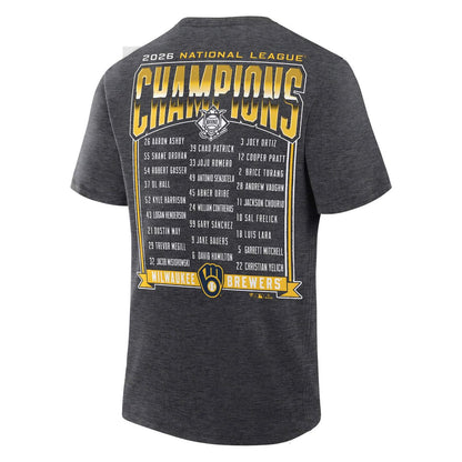 Limited Edition 2026 Milwaukee Brewers National League Champions Locker Room T-Shirt