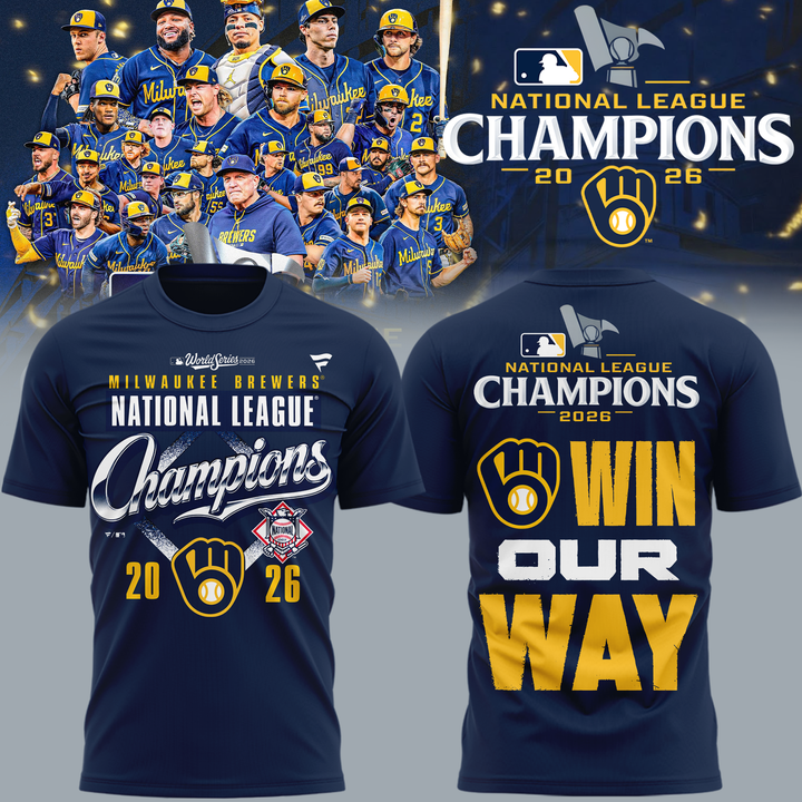 VIP.Milwaukee Brewers Fanatics 2026 National League Champions T-Shirt