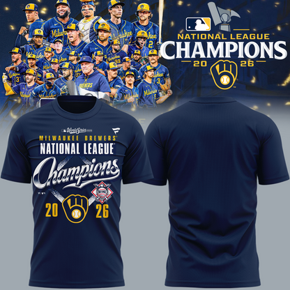 01.VIP.Milwaukee Brewers Fanatics 2026 National League Champions T-Shirt