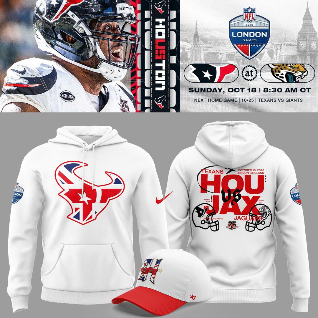 Black Houston Texans 2026 London Game Limited Hoodie