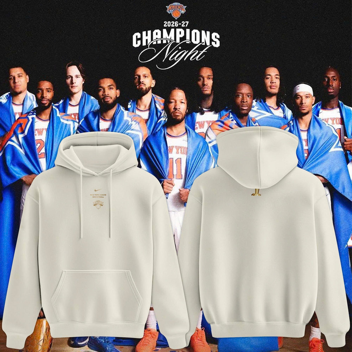 Unisex White New York Knicks 2026 Champions Night "The Champs" Hoodie