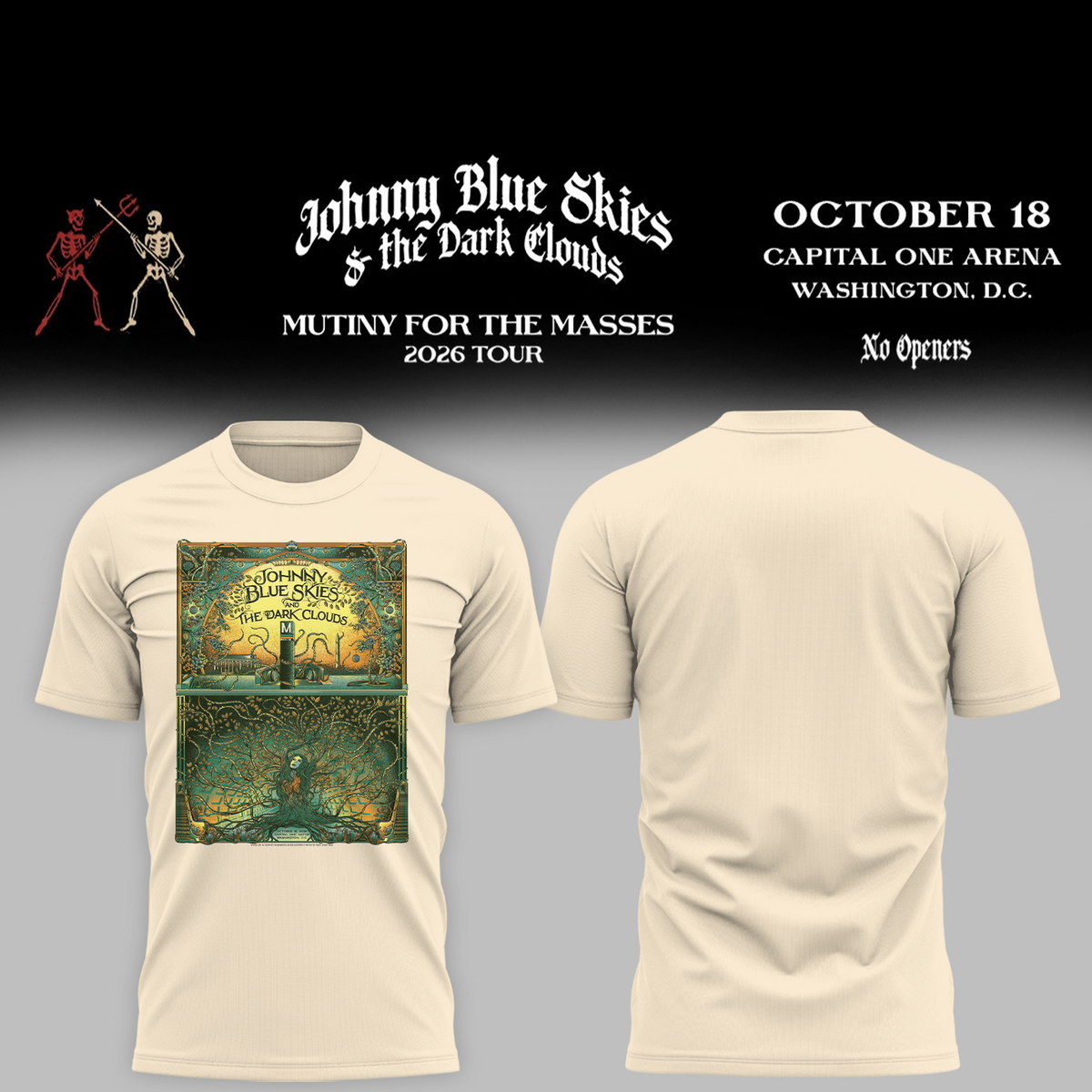 Johnny Blue Skies And The Dark Clouds Washington DC 2026 Event Poster Live At Capital One Arena October 18 2026 Shirt