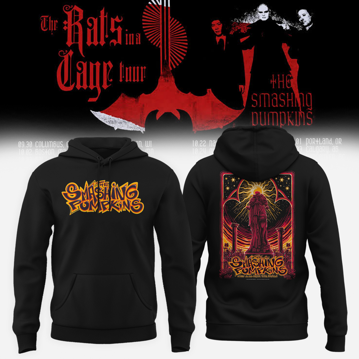 The Smashing Pumpkins The Rats In A Cage Tour Indianapolis IN 2026 Event Poster At Gainbridge Fieldhouse On October 20 2026 Hoodie