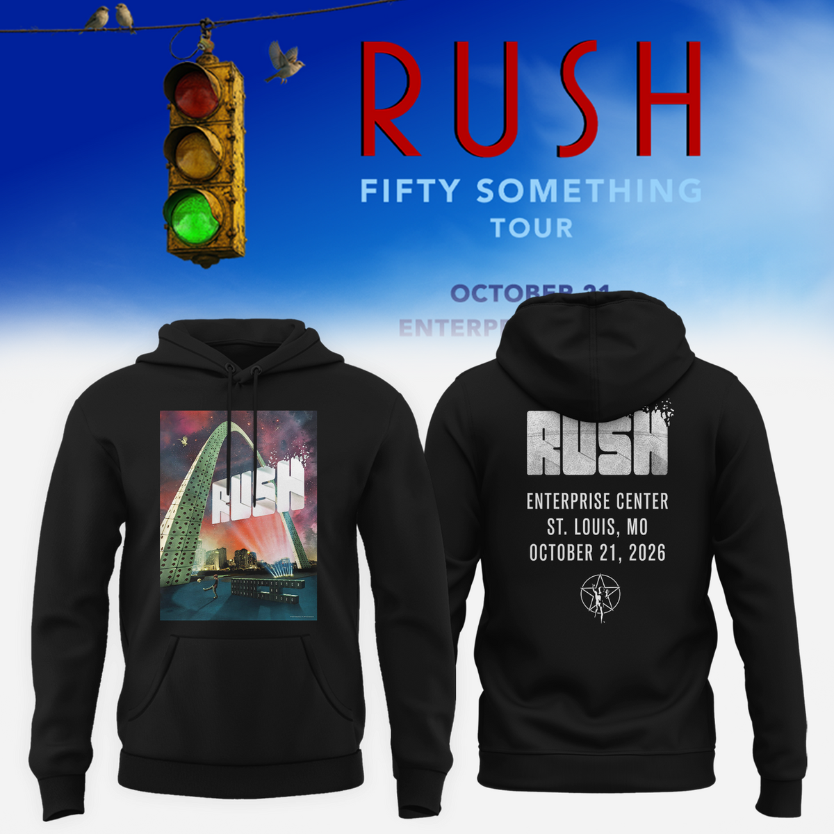 Rush St. Louis MO Event Poster 2026 Live At Enterprise Center October 21 2026 Hoodie