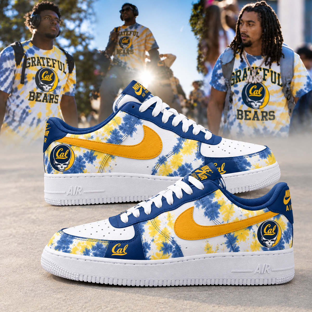 New AF1 Blue & Gold Cal Football x Grateful Dead